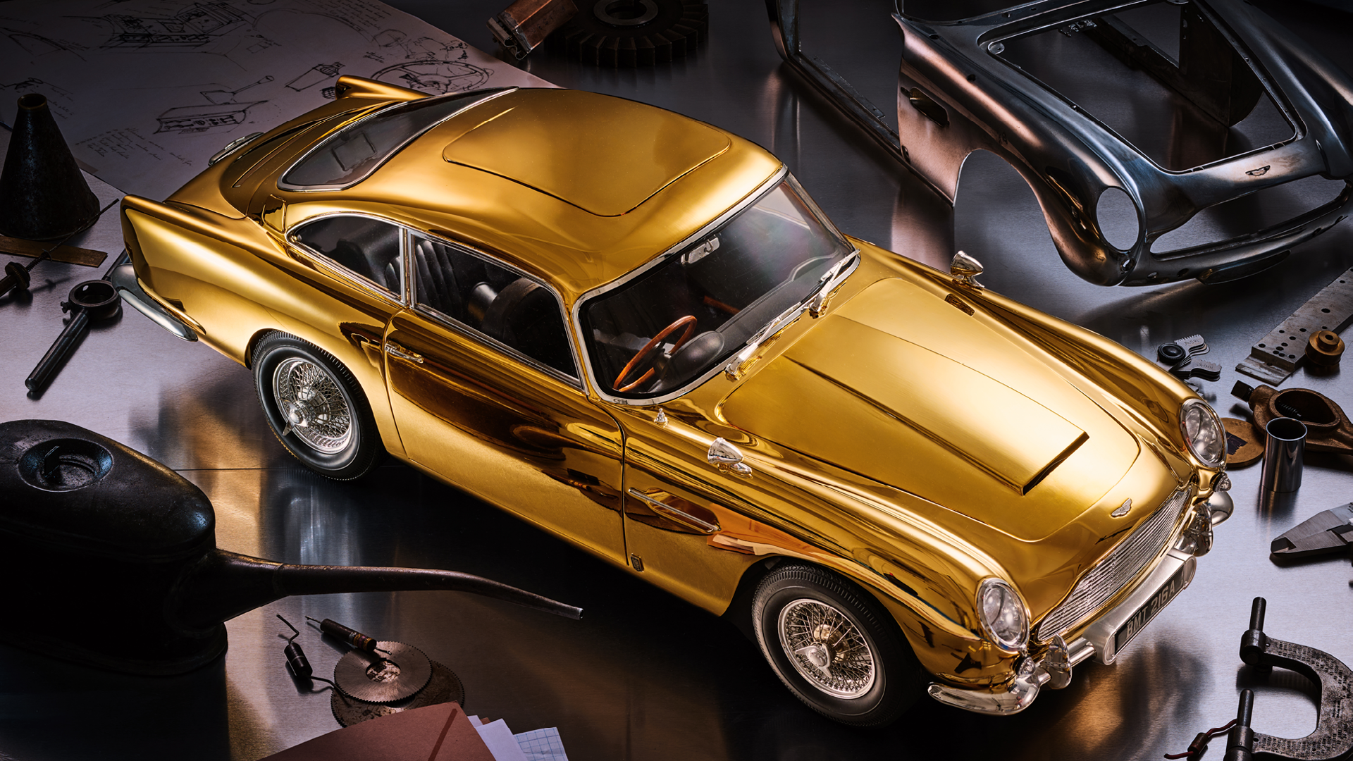 Gold Aston Martin DB5